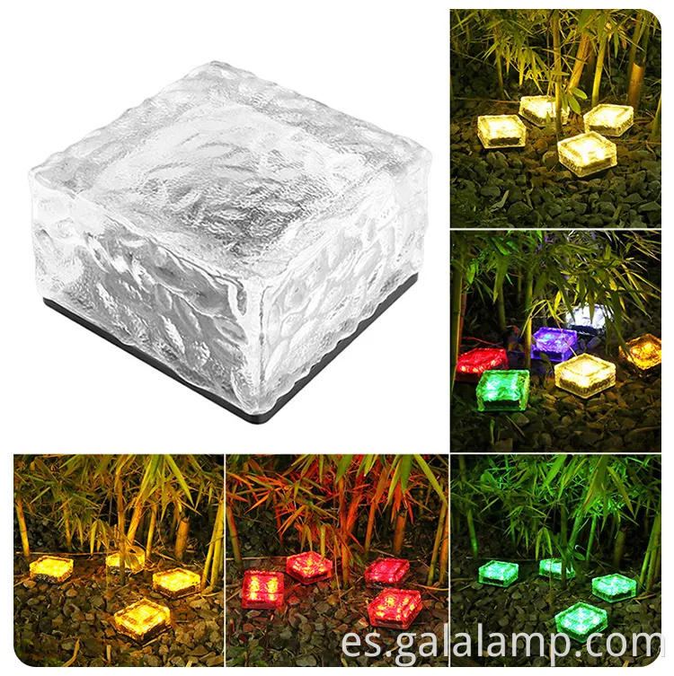 Elegantes luces de ladrillo de hielo LED con motor solar para espacios al aire libre